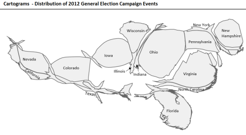 2012 Campaign Event Cartogram