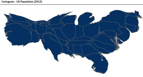 Cartogram - US Population (2012)